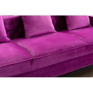 Legend Vansen Velvet Sofa sectional for Living Room with Ottoman Chaise Reversible L Shaped Couch Sleeper, 104", Violet