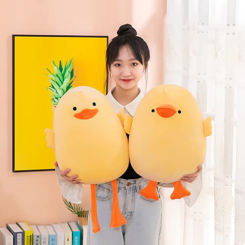 DEYI Plush Duck Stuffed Animal Soft Toys Yellow Duckling Stuff,Gifts for Friends and Children Christmas,Cute Yellow Throw Pillow (Long-Legged Yellow Duck,15.7in)