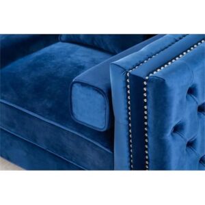 Legend Vansen Velvet Sofa sectional for Living Room with Ottoman Chaise Reversible L Shaped Couch Sleeper, 104", Blue