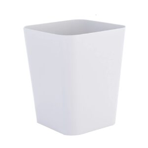 Happiness Decoration Plastic Garbage Can Square Small Wastebasket Garbage Can 3 Gallon Trash Can for Kitchen, Bathroom, Bedroom, Home Office, Outdoor, Dorm Room, Bathroom (White)