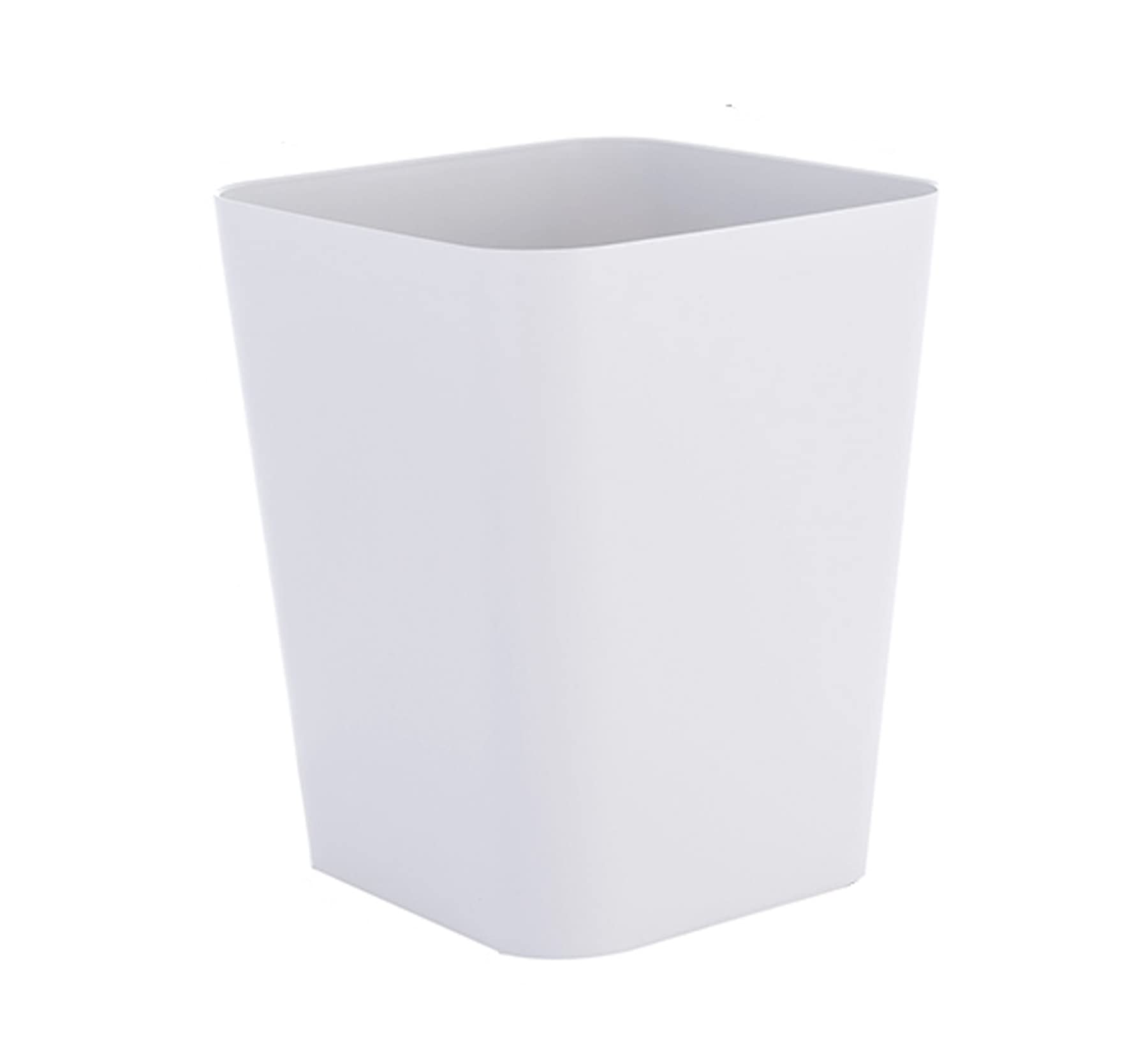 Happiness Decoration Plastic Garbage Can Square Small Wastebasket Garbage Can 3 Gallon Trash Can for Kitchen, Bathroom, Bedroom, Home Office, Outdoor, Dorm Room, Bathroom (White)