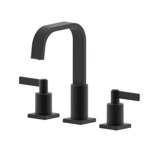 Derengge Two Handle Widespread Bathroom Faucet, 8 Inch Matte Black Bathroom Sink Faucet with Pop up Drain, 3 Hole Lavatory Faucet,F-0288-MT