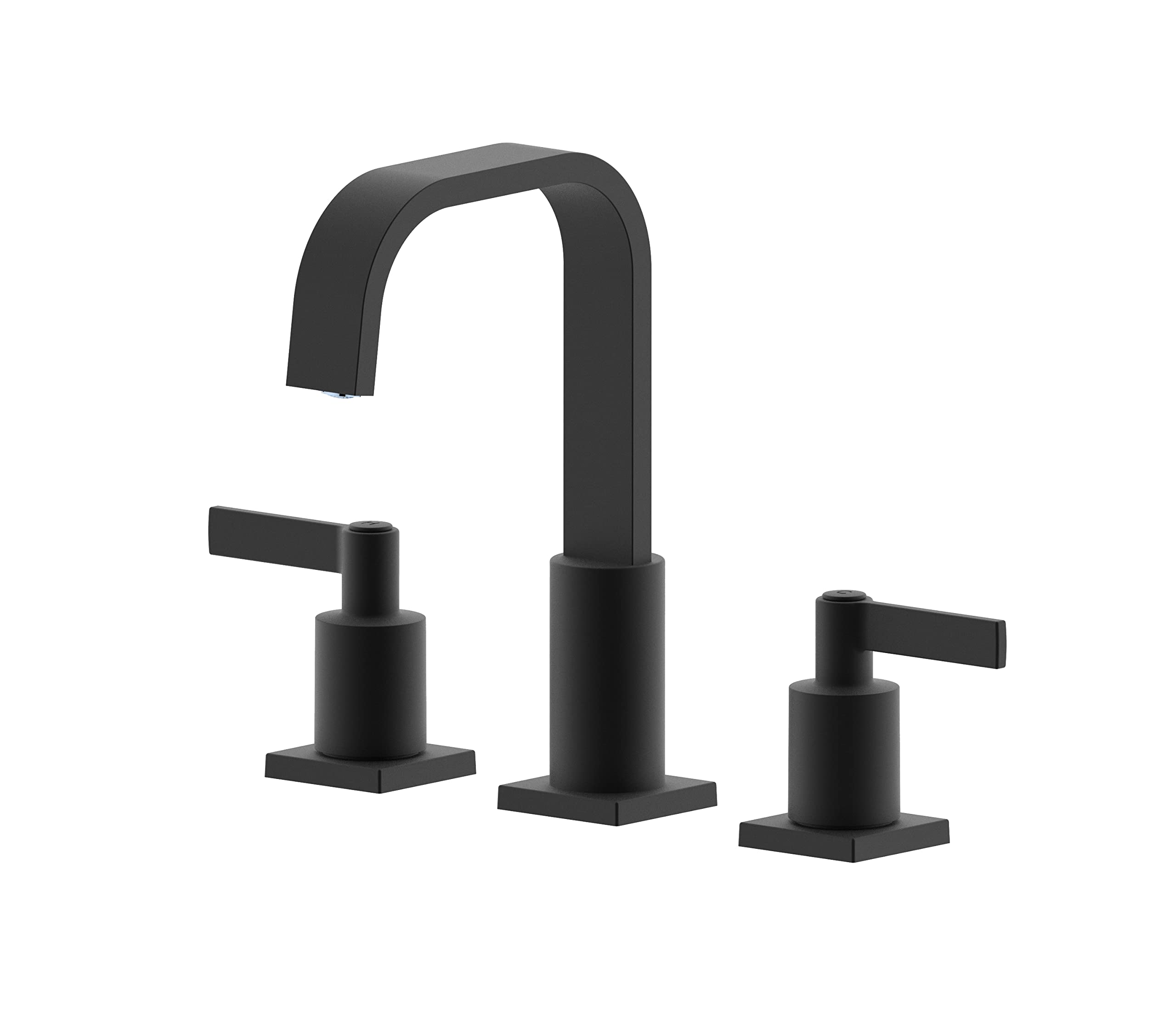 Derengge Two Handle Widespread Bathroom Faucet, 8 Inch Matte Black Bathroom Sink Faucet with Pop up Drain, 3 Hole Lavatory Faucet,F-0288-MT