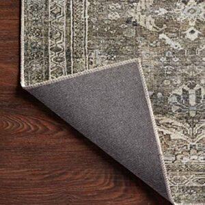 Loloi Layla Collection, LAY-13, Antique/Moss, 9'-6" x 14', .13" Thick, Area Rug, Soft, Durable, Vintage Inspired, Distressed, Low Pile, Non-Shedding, Easy Clean, Printed, Living Room Rug