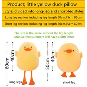 DEYI Plush Duck Stuffed Animal Soft Toys Yellow Duckling Stuff,Gifts for Friends and Children Christmas,Cute Yellow Throw Pillow (Long-Legged Yellow Duck,15.7in)