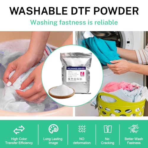 DTF Powder White 1KG/35.3 oz Digital Transfer Hot Melt Adhesive, Pretreat Powder for Ep L1800 Printer(White/1KG)