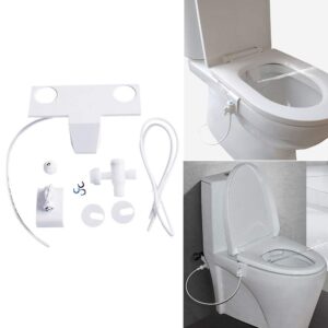 Toilet Bidet Attachment, Toilet Flushing Sanitary Device with Adjustable Spray Nozzle, Non-Electric Bidet Toilet Seat Attachment Bidet for Male and Female(White)