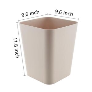 Happiness Decoration Plastic Garbage Can Square Small Wastebasket Garbage Can 3 Gallon Trash Can for Kitchen, Bathroom, Bedroom, Home Office, Outdoor, Dorm Room, Bathroom (White)