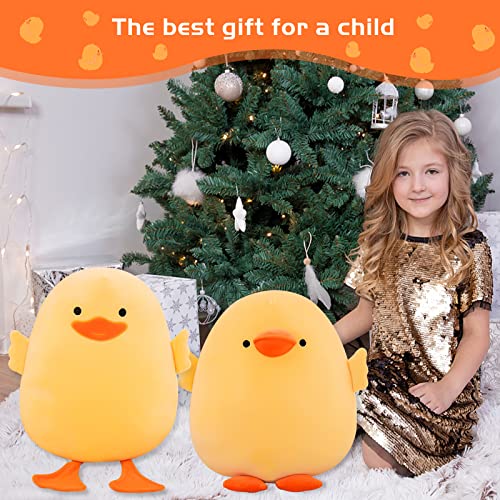 DEYI Plush Duck Stuffed Animal Soft Toys Yellow Duckling Stuff,Gifts for Friends and Children Christmas,Cute Yellow Throw Pillow (Long-Legged Yellow Duck,15.7in)