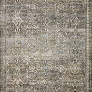 Loloi Layla Collection, LAY-13, Antique/Moss, 9'-6" x 14', .13" Thick, Area Rug, Soft, Durable, Vintage Inspired, Distressed, Low Pile, Non-Shedding, Easy Clean, Printed, Living Room Rug