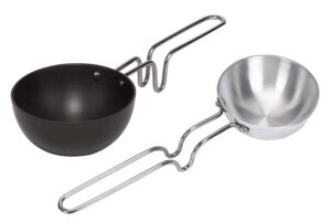 hard anodized aluminium tadka pan set of 2,hard anodized mini fry pan/tadka pan,dal tadka pan -black and silver