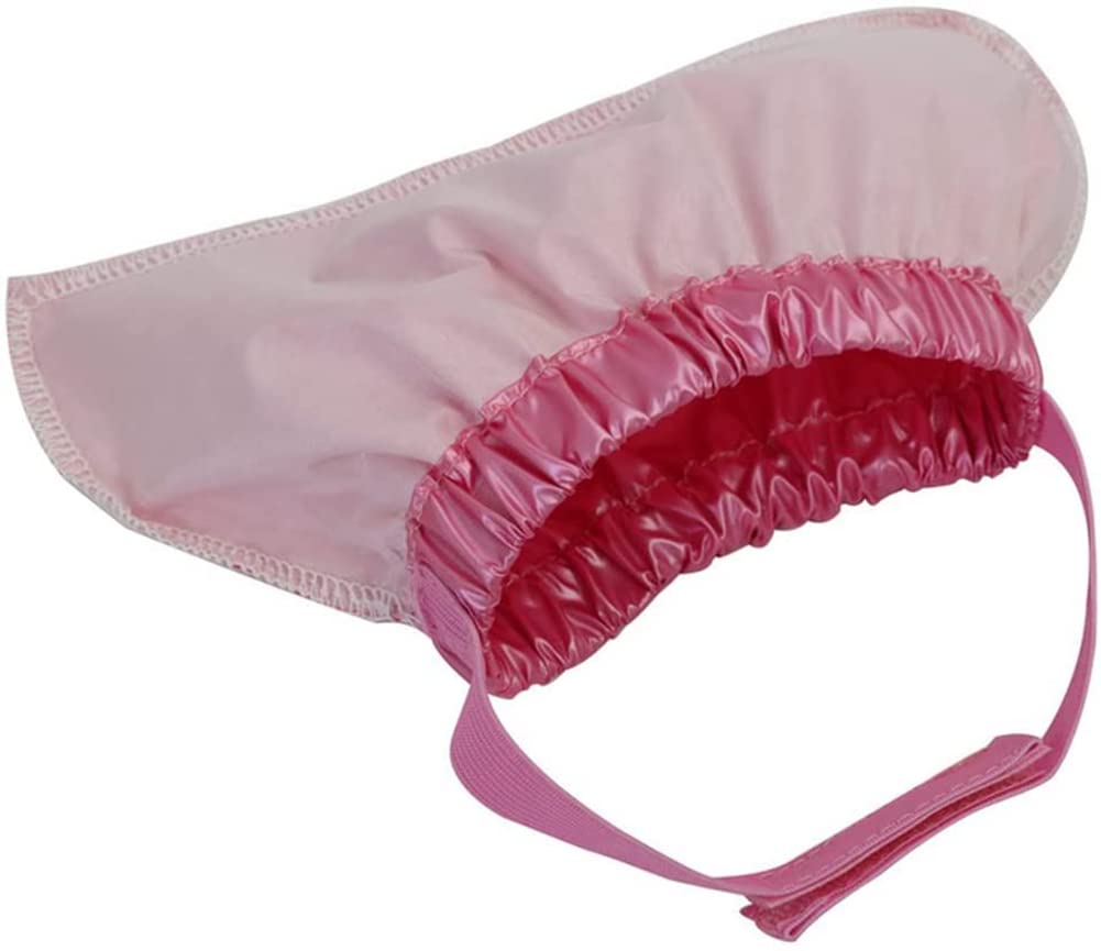 Pet Shower Cap - Waterproof Reusable Bath Ear Covers with Adjustable Strap Prevent Water in Ears Elastic Headgear for Cat Dog Kitten Puppy (S (10.2''-13.4''), Pink)