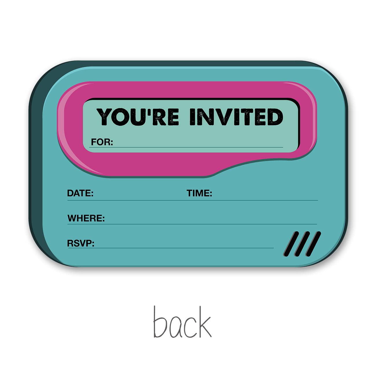 90's Throwback Party Invitations with Envelopes, 20 Set 90s Cassette Tape Shaped Invitations Birthday Party Invites Supplies Favors, Double-Sided