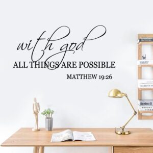 Bible Verse Wall Decals Vinyl Wall Quotes Stickers Inspirational Quotes Wall Decal Peel and Stick Wall Decor Religious Wall Decoration for Living Room Bedroom Office Bathroom.