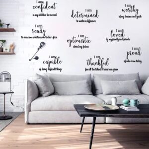 9 pieces inspirational wall decals black motivational wall sticker vinyl wall quotes stickers wall art stickers peel and stick wall decals for girl boy bedroom living room