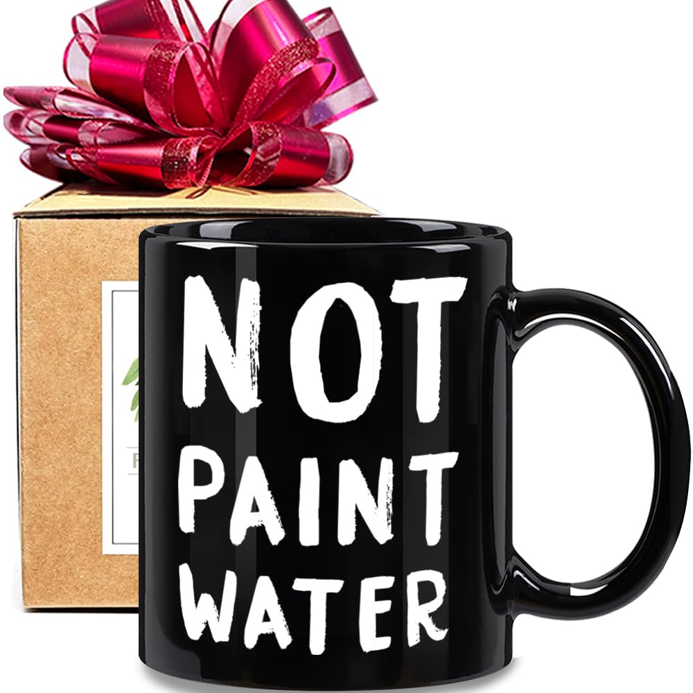 FALJIOK Funny Appreciation Coffee Mug Gifts for Art Teacher, Not Paint Water Painter Artist Mug Gifts, Novelty Teacher Coffee Mug 11oz, Funny Teacher Appreciation Mug Gifts for Birthday Christmas-75