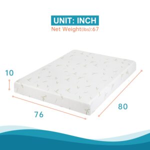 BestMassage 10 in Gel Memory Foam Mattress Mattresses for Cool Sleep & Pressure Relief,Medium Firm Mattresses CertiPUR-US Certified/Bed-in-a-Box,King