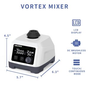 LACHOI Lab Vortex Mixer 100-3000rpm LCD Dispaly with Touch & Continuous Function Vortex Mixer Speed Vortex Mixer with Timing Function Lab Vortex Shaker