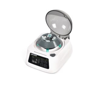 lachoi mini lab centrifuge machine 1000-10000rpm adjustable time lcd digital mini microcentrifuge scientific mini centrifuge benchtop with 2 rotors for 8×0.2/0.5/1.5/2ml tubes&2×8×0.2ml pcr strips