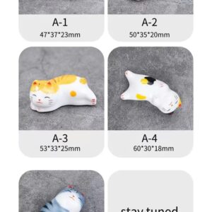 STJDM APULM Cat chopstick holder Lucky cat Lucky cat Penrest chopstick holder Cat chopstick pillow Ceramic cute decoration Ideal for taverns, family dining tables, living rooms