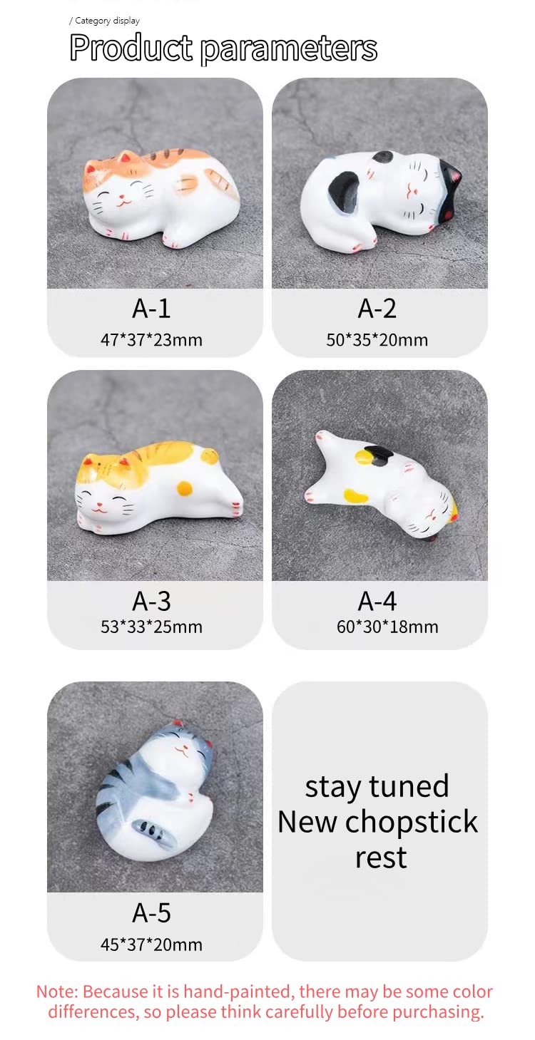 STJDM APULM Cat chopstick holder Lucky cat Lucky cat Penrest chopstick holder Cat chopstick pillow Ceramic cute decoration Ideal for taverns, family dining tables, living rooms