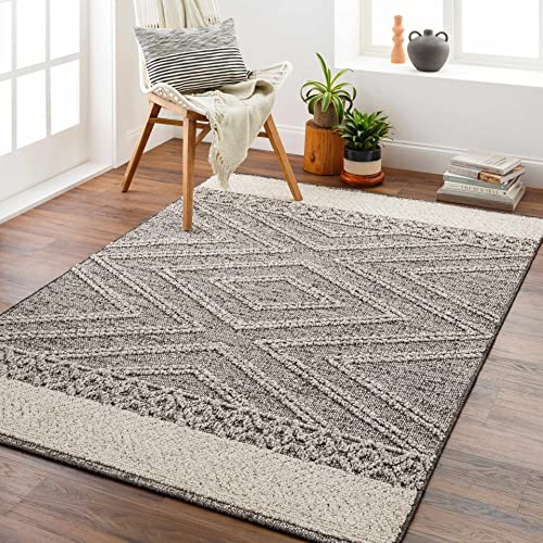 Hauteloom Areli Living Room, Bedroom Patio Outdoor Area Rug - Black, Gray, Beige - 7'10" x 10'