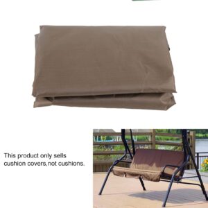 TOPINCN Swing Seat Cushion Cover, Outdoor Swing Cushion Cover Patio Swing Cushion Replacement for Courtyard Garden Swing Chair Cover(Brown)