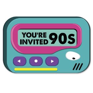 90's throwback party invitations with envelopes, 20 set 90s cassette tape shaped invitations birthday party invites supplies favors, double-sided