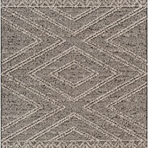 Hauteloom Areli Living Room, Bedroom Patio Outdoor Area Rug - Black, Gray, Beige - 7'10" x 10'