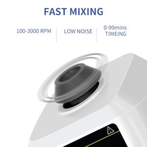 LACHOI Lab Vortex Mixer 100-3000rpm LCD Dispaly with Touch & Continuous Function Vortex Mixer Speed Vortex Mixer with Timing Function Lab Vortex Shaker