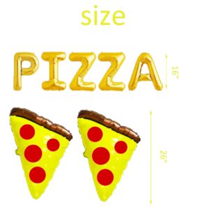 Pizza Party Balloons Gold Pizza Time Party Banner Italy Food/Pizza Festival/I Love Pizza/Slice Slice Baby/Slice Pizza/Pizzaria Themed Happy Birthday Baby Shower Party Supplies Decorations