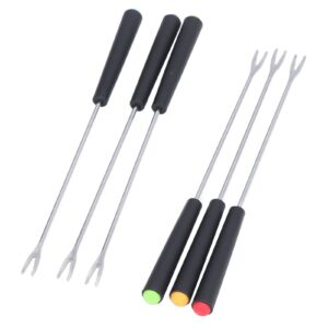 fdit 6 pcs stainless steel fondue forks, long forks cheese fondue forks for chocolate fountain cheese fondue roast marshmallows