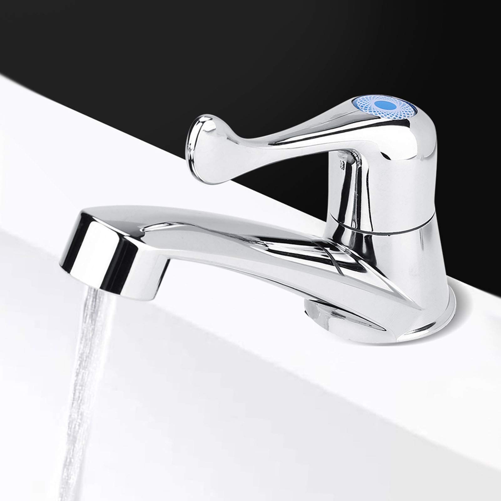 Joyzan Basin Water Tap, Bathroom Faucet Single Lever Single Handle ABS Single Cold Faucet Sink Water Tap for Bathroom Kitchen Rest Room Bathtub(Fishtail G1/2)