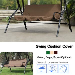 TOPINCN Swing Seat Cushion Cover, Outdoor Swing Cushion Cover Patio Swing Cushion Replacement for Courtyard Garden Swing Chair Cover(Brown)