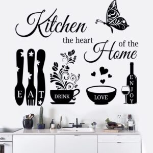 kitchen wall stickers dining room quotes wall decals the kitchen the heart of the home vinyl wall sign art decor home decoration wall decal for kitchen living room dining room wall decorations.