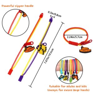 YUJUN 28PCS Halloween Zipper Bracelets for Kids,Halloween party favor Fidget Zipper Wristbands Bulk Trick or Treat Gifts Prizes Giveaways Candy Goodie Bag Stuffers and Kids Halloween Party Supplies