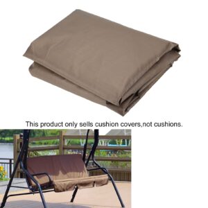 TOPINCN Swing Seat Cushion Cover, Outdoor Swing Cushion Cover Patio Swing Cushion Replacement for Courtyard Garden Swing Chair Cover(Brown)