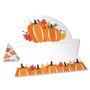 big dot of happiness fall pumpkin - halloween or thanksgiving party tent buffet card - table setting name place cards - set of 24