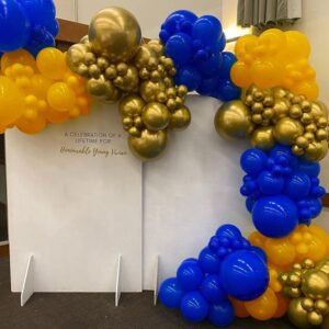 Blue and Yellow Balloon Arch Kit-134pcs Royal Blue and Lemon Yellow Balloons Garland for Boy One Oh Baby Shower Bridal Shower Gender Reveal Graduation Birthday Party Decorations.