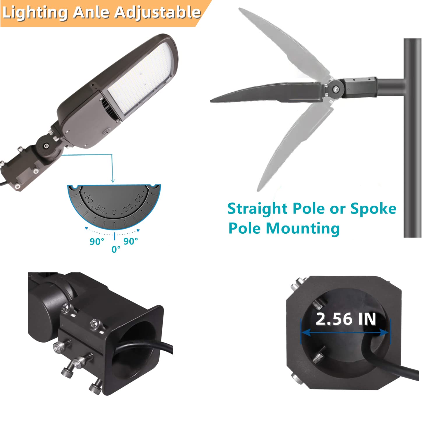 200W Outdoor LED Parking Lot Light with Adjustable Slip Fitter Mount, 5000K LED Area Light with Dusk to Dawn Photocell, 100-277V 28000LM [600W-800W HPS/HID Equiv] ETL LED Commercial LED Flood Light