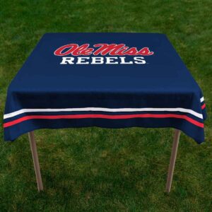 College Flags & Banners Co. Ole Miss Navy Logo Tablecloth or Table Overlay