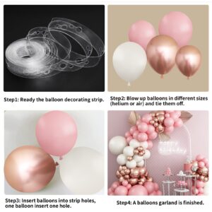 Pink Balloon Garland Arch Kit, Sakura Pink Sand White and Metallic Rose Gold Latex Balloons for Baby Shower Wedding Birthday Graduation Anniversary Bachelorette Party Decorations