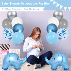 Winrayk Elephant Baby Shower Decorations Boy, Blue Elephant Balloon Garland Arch Kit It's a Boy Backdrop Tablecloth Foil Balloon, Elephant Theme Birthday Party Supplies Baby Boy Shower Decorations