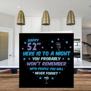 Funny 52nd Birthday Card for Men Women - Won't Remember - Happy Birthday Cards for 52 Year Old Dad Papa Pops Mom Aunt Uncle Cousin Friend, 5.7 x 5.7 Inch Fifty-Two Fifty-Second Greeting Cards Gift