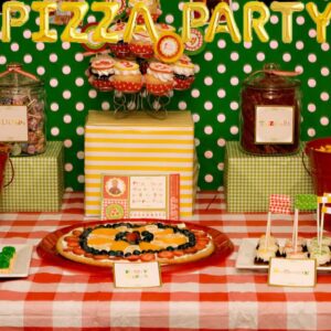 Pizza Party Balloons Gold Pizza Time Party Banner Italy Food/Pizza Festival/I Love Pizza/Slice Slice Baby/Slice Pizza/Pizzaria Themed Happy Birthday Baby Shower Party Supplies Decorations