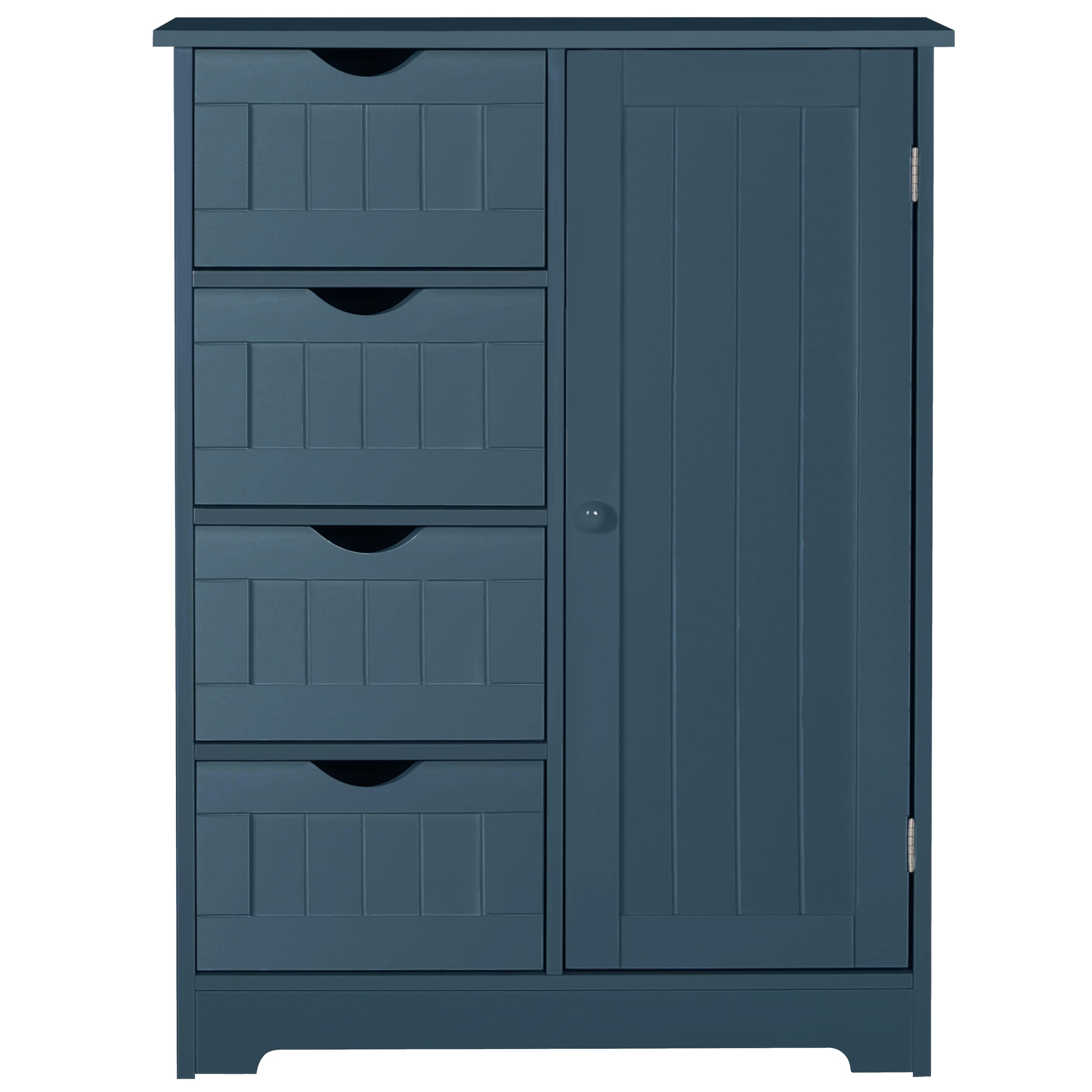 VEIKOU Bathroom Storage Cabinet with 4 Drawers, Freestanding Small Bathroom Cabinet w/Removable Shelf & Anti-Topping Design, Living Room Organizer Cabinet, Dark Teal