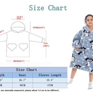 Pterygoid Wearable Blanket Hoodie for Kids,Toddler Oversized FLeece Hooded Sweatshirt with Pocket for Children Girls Boys