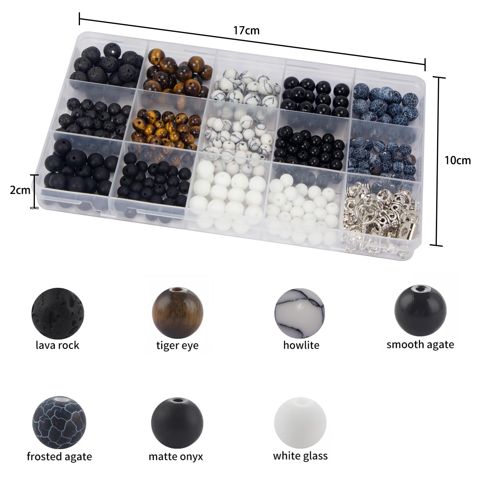 Stone Beads for Jewelry Making, Charm Bracelet Making Kit 450Pcs Beads for Bracelets Making Kit DIY Magnetic Bracelets for Couples Lovers