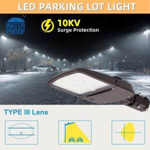 200W Outdoor LED Parking Lot Light with Adjustable Slip Fitter Mount, 5000K LED Area Light with Dusk to Dawn Photocell, 100-277V 28000LM [600W-800W HPS/HID Equiv] ETL LED Commercial LED Flood Light