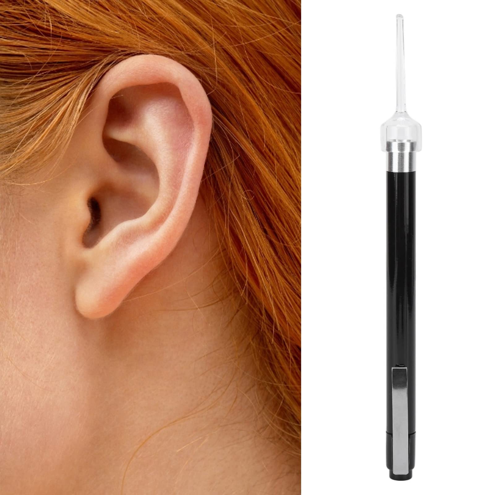 Ear Inspection Light,Ear Scope with Light, Ear Checking Penlight Ear Wax Removal Fitting Tool,Reusable LED Ear Penlight Nurse LED Pen Light with Pocket Clip for Torch Nursing